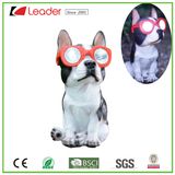 Funny Polyresin Garden Solar Dog Statue with LED Light for Domestic Ornaments. OEM Sculptures