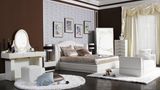 White Genuine Leather Bedroom Furniture (B003)