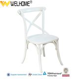 White Wooden Cross Back Chair for Wedding