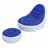 Relax Comfortable Foldable Flocked PVC Inflatable Sofa with Stool Sets