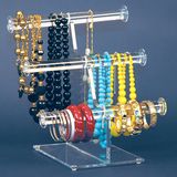 Acrylic Necklace and Bracelet Display, Acrylic Triple T Bar Display