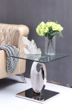 Hot Sale Glass Top Corner Guard Sofa Side Table