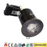 Black Chrome Bezel Changeable Dimmable GU10 Fire Rated COB LED Downlight
