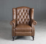 Chesterfield Wingback Arm Leather Sofa Chair for Living Room (RF-5005)
