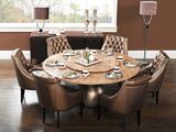 Buttoned Back Leather Chair Tufted Wooden Dining Chair in Modern Style with Ring Back