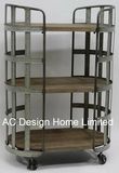 3 Tier Antique Vintage Decorative Wooden/Metal Shelf for Home Trolley