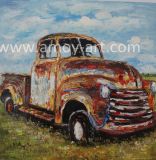 Colorful Old Truck Oil Paintings America Farm Art for Home Decor