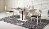 Black PU Dining Chair and Glass Top Table (CT-147 CY-147)