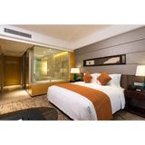 Commercial Hotel Bedroom Furniture Wooden Bed with Night Stand