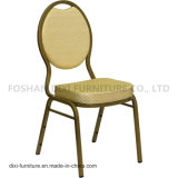 Hotel Furniture Teardrop Back Stacking Banquet Chair with Beige Patterned Fabric and Mould Foam
