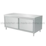 Commercial Kitchen Cabinet Stainless Steel Storage Cabinet with Two Sliding Doors