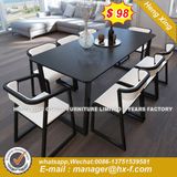 High Quality Shape Wooden Tempered Glass Dining Table (HX-8DN067)