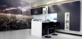 Beige Melamine Wooden Kitchen Cabinet (zs-027)