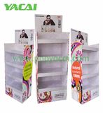 Advertising 4tiers Snacks Cardboard Kiosk Display, Paper Display Cabinet