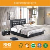 A1040 Black Modern Leather Double Bed