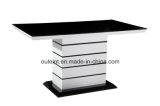 Black Painting Tempered Glass Dining Table