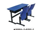 Hot Sale Double Plastic School Desk and Chair K808A-2+Kz02-2