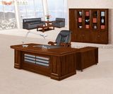 L Shape Dark Brown E1 MDF Veneer Color Office Table for Office Furniture (HY-8718)
