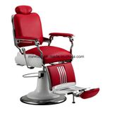 Red Heavy Duty Barber Chair Multiple Chrome Salon Furniture