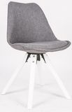 Fully Fabric Covered/White Painted Square Beech Wood Legs Chair