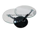 Living Room Metal Glass Rotatable Coffee Table
