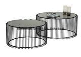 Toughened Glass Black Round Tea Table (M-X3775)