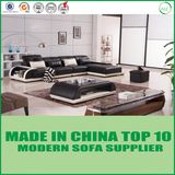 L Shape Black & White High Quality Leather Sofa for Home