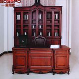 Bookcase Solid Wood Bookcase Bookshelf with Study Desk (GSP18-032)