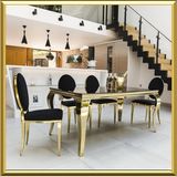 Metal Dining Room Set Luxury Furniture Dining Table Sets with 4 Chairs (1+4)