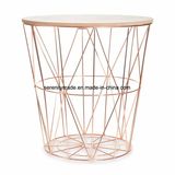Home Goods Basket Wire Wooden Top Coffee Table