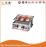 Two Head Gas Barbeque Grill BBQ Roaster with Glass Cover