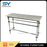 Restaurant Furniture Metal Leg MDF Glass Console Table