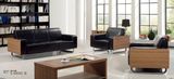 Modern Wooden and Leather Waiting Room Sectional Office Sofa
