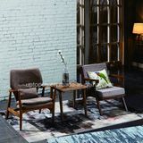 Comfortable Bedroom Wood Table and Fabric Arm Chair for Living Room (SP-CT827)