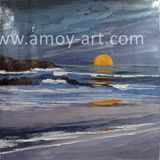 Handmade Sun Rise Oil Painting for Home Decor