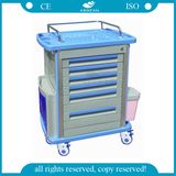 AG-Mt001A1 Hospital Medical Trolley Medicine Trolley Plastic Medicine Delivery Cart