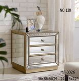Hot Sell Antique Silver 3 Drawer Night Stand Cabinet