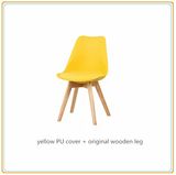 Colorful Chairs with Yellow PU Cover and Wooden Legs