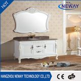 Antique Marble Countertop Ceramic Sink Wooden Bathroom Cabinet