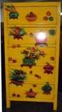 Antique Chinese Painted Wooden Chest Lwb712