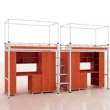School Dormitory Furniture Two Children Metal Bunk Bed