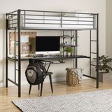 Metal Twin Loft Bed with Desk