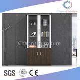 Hot Sale Office Furniture Two Doors Wooden Cabinet with Glass (CAS-FC31405)