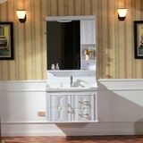 Wall-Mounted PVC Bathroom Cabinet with LED Light for Building Projects (8004)