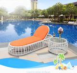 Beach Swimming Pool Outdoor Lounger Chair Wicker Rattan Sun Lounger Rattan Sun Bed T525