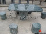 Green Granite Stone Outdoor Park Bench and Table