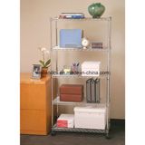 NSF Approval DIY 4 Tiers Chrome Metal Wire Book Storage Rack