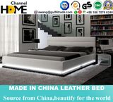 King Size Leather Modern Leather Bed with LED Light (HC565)