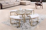 Brushed Stainless Steel Frame+Marble Board Coffee Table