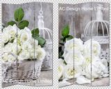 Wedding Decor Design Living Room Canvas and Wooden Printing Decorative Folding Screen Room Divider X 3 Panel